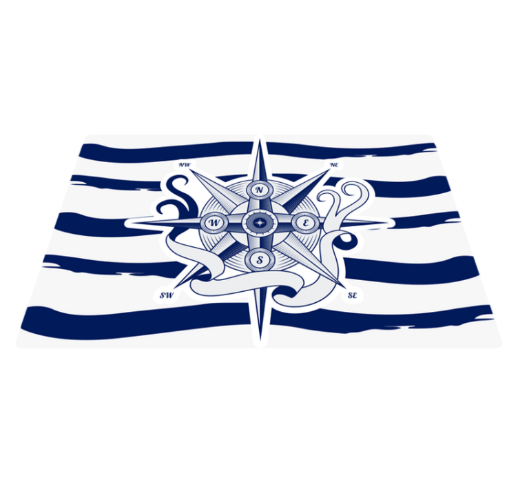 Navtični kompas Vinilna preproga z zemljevidom sveta - TenStickers