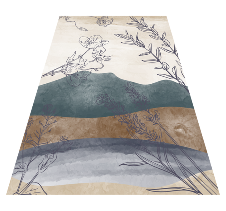 Botanična silhueta cvetlična vinilna preproga - TenStickers