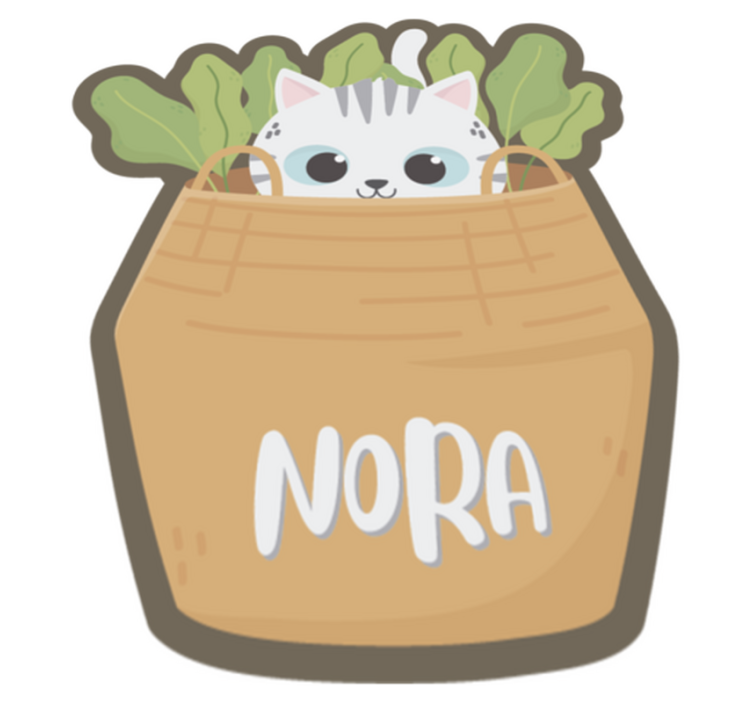 Personalizirana mačka Vinilna preproga z imeni - TenStickers