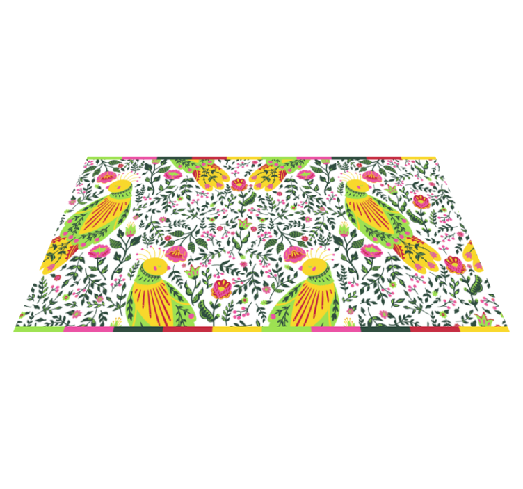 Cvetlični vzorec papige cvetlična vinilna preproga - TenStickers