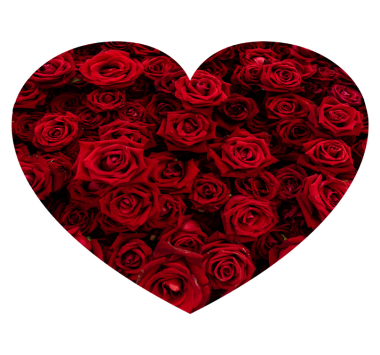 Srce napolnjeno z vrtnicami, cvetlična vinil preproga - TenStickers