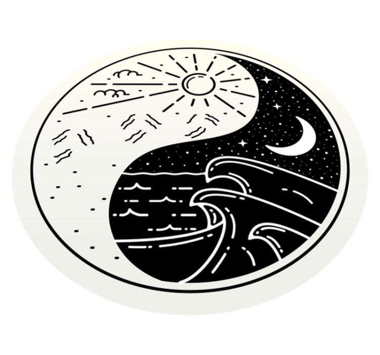 Yin yang sonce in luna moderna preproga - TenStickers