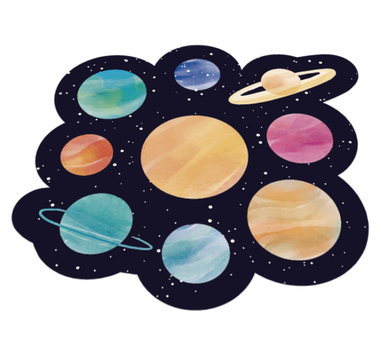 Različni planeti otroška preproga iz vinila - TenStickers