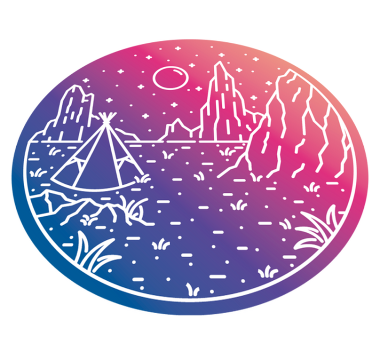 Nočni prizor kampiranja Naravne vinilnea preproga - TenStickers