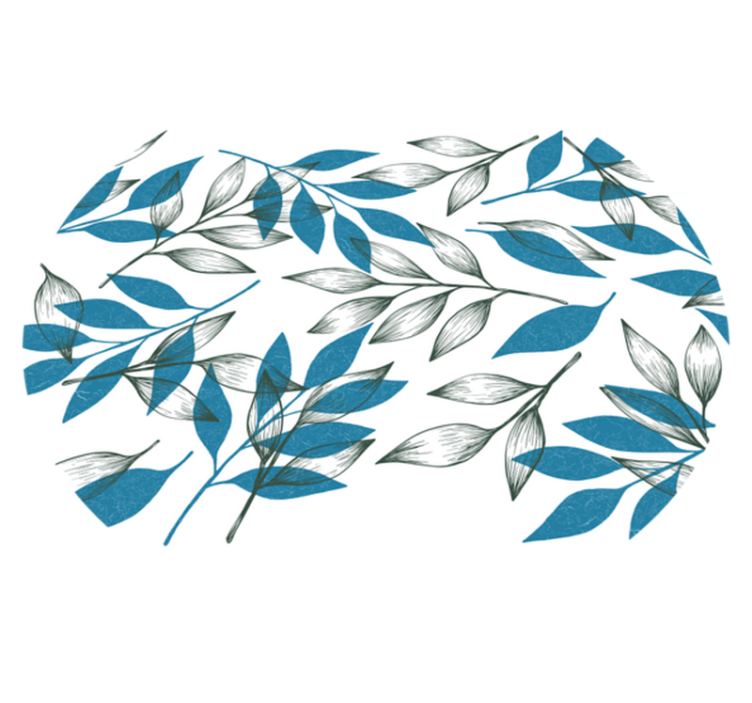 Odtis botaničnega lista cvetlična vinilna preproga - TenStickers