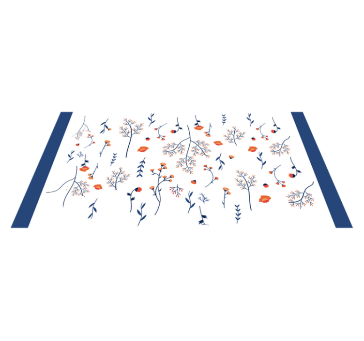 Botanični jesenski motiv cvetlična vinilna preproga - TenStickers