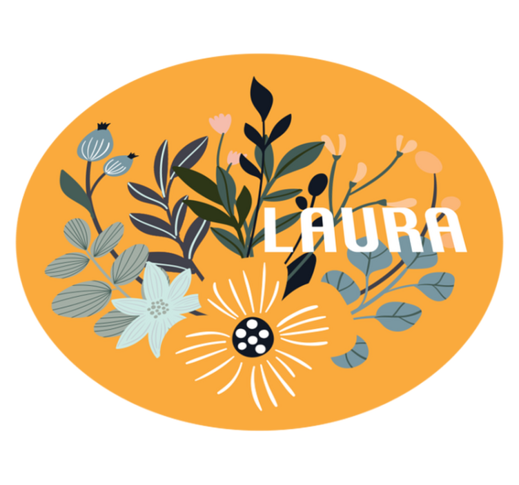 Cvetlični emblem po meri Vinilna preproga z imeni - TenStickers