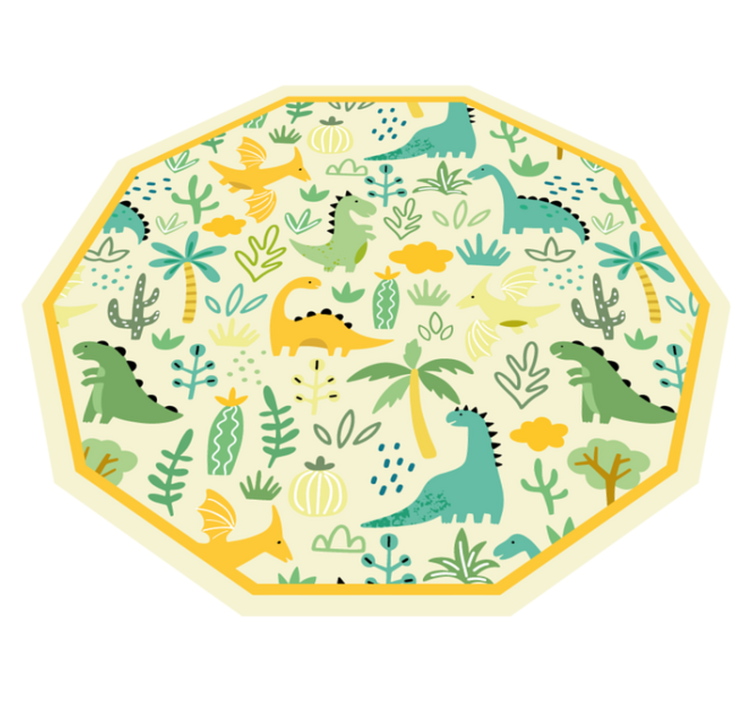 šesterokotnik dinozavra Vinilne preproge v drugih vzorcih - TenStickers