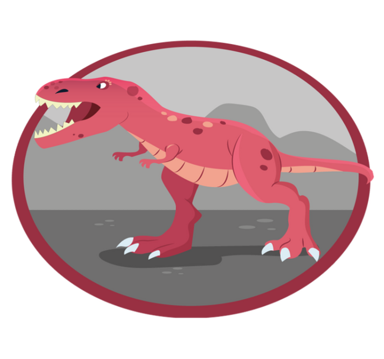 Rdeča dinozavra roar 3d vinil preprogo - TenStickers