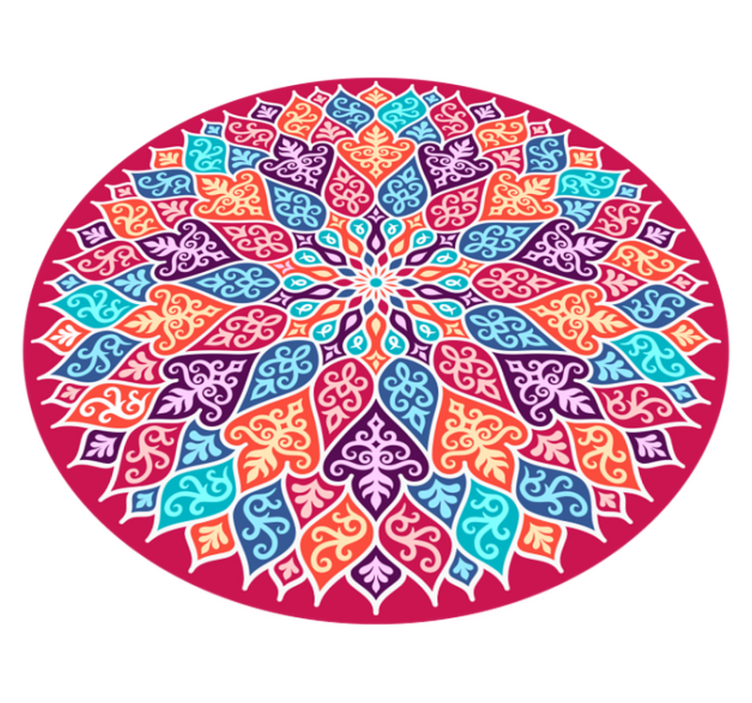Barvit motiv mandale Vinilna preproga mandala - TenStickers