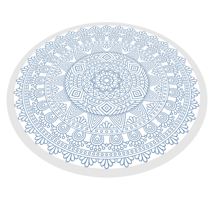 Kompleksen modri motiv Vinilna preproga mandala - TenStickers