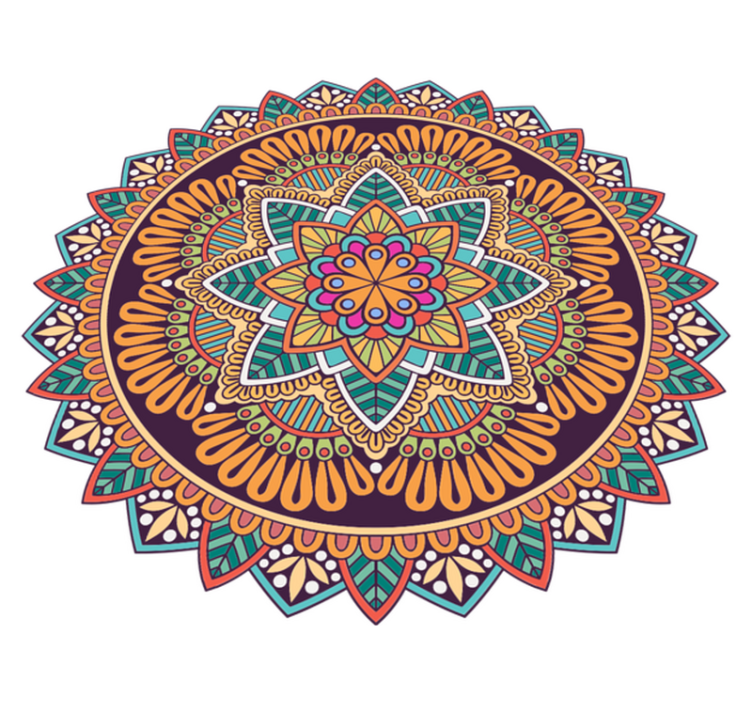 Barvita mandala roza mandala vinil preproga - TenStickers