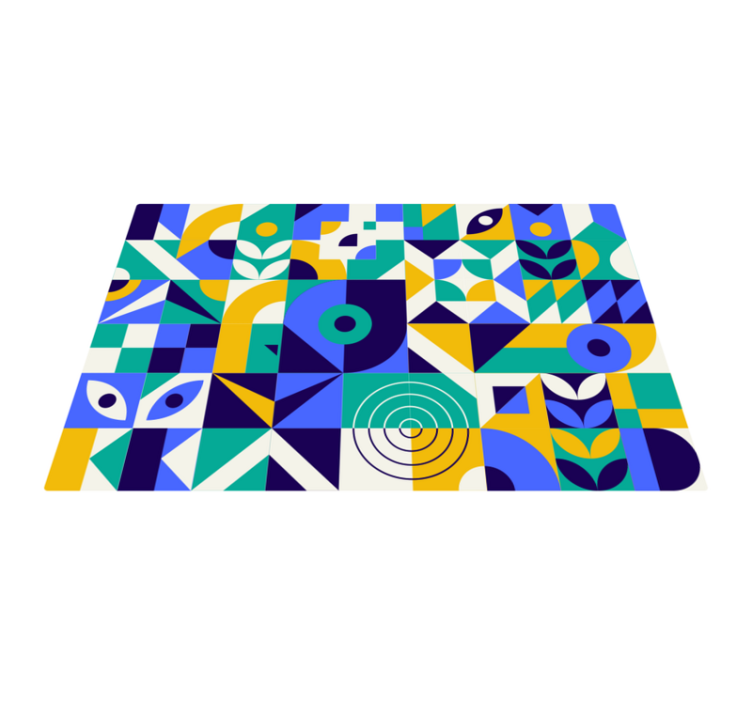 Vivid geometric patterns vinilne preproge - TenStickers