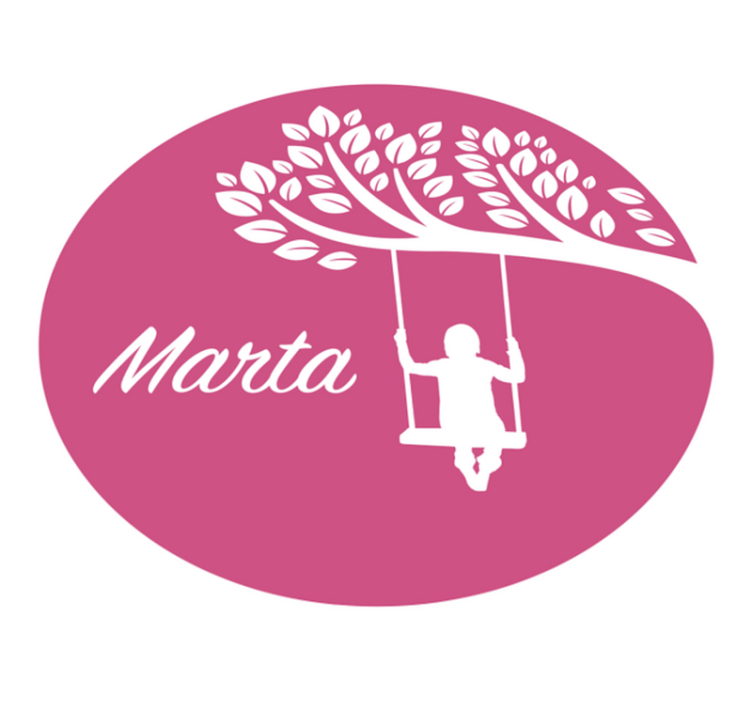 Personalizirana gugalnica Vinilna preproga z imeni - TenStickers