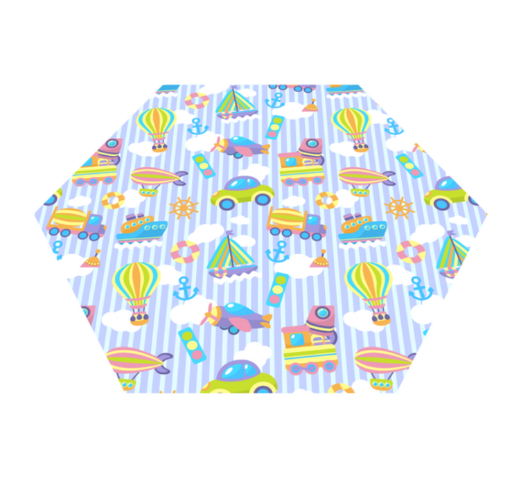 Tovornjak, letalo in avtobus otroška vinil preproga - TenStickers