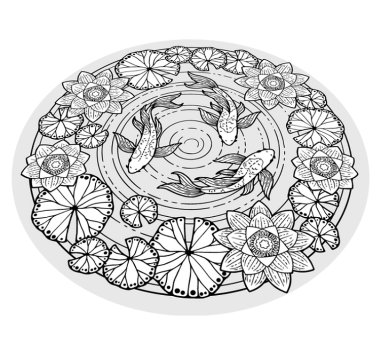 Koi riba spokojnost Tepih z živalskim potiskom - TenStickers