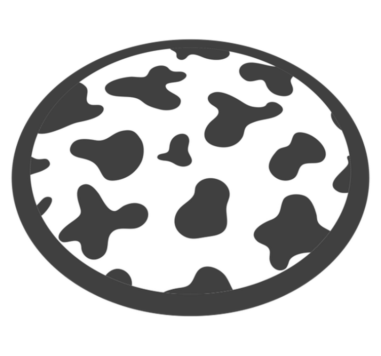 Okrogel motiv goveje kože vinilni tepih s potiskom živali - TenStickers