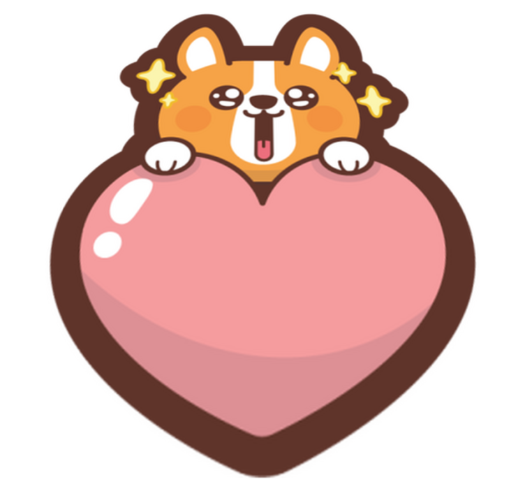 Ilustracija srca corgi Vinilne preproge v drugih vzorcih - TenStickers