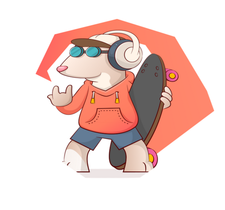 Ilustracija drsalke miške Vinilne preproge v drugih vzorcih - TenStickers