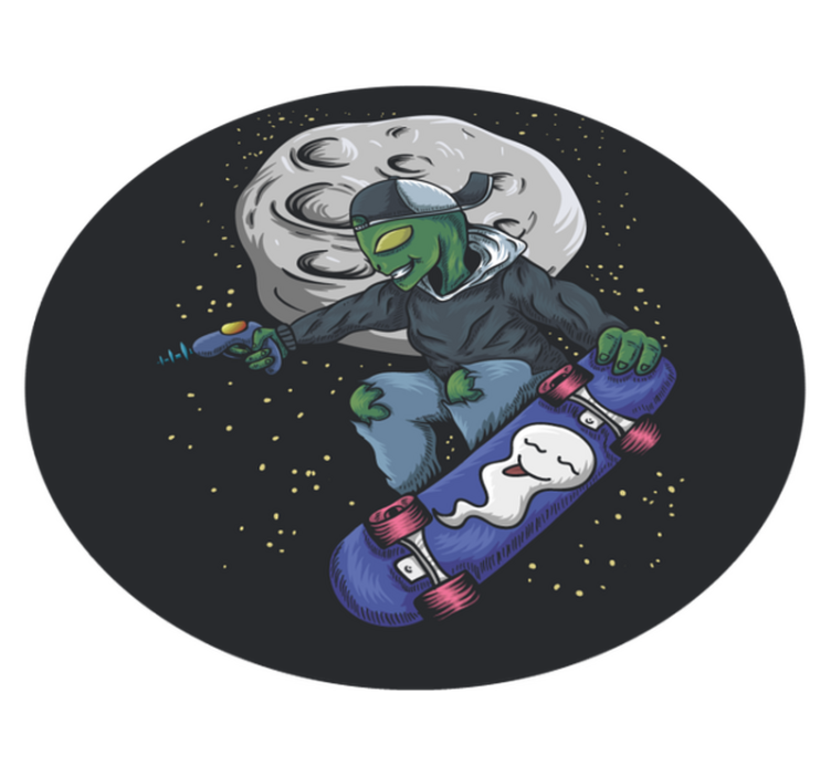 Tujec skateboard on the moon teen vinil preproga - TenStickers
