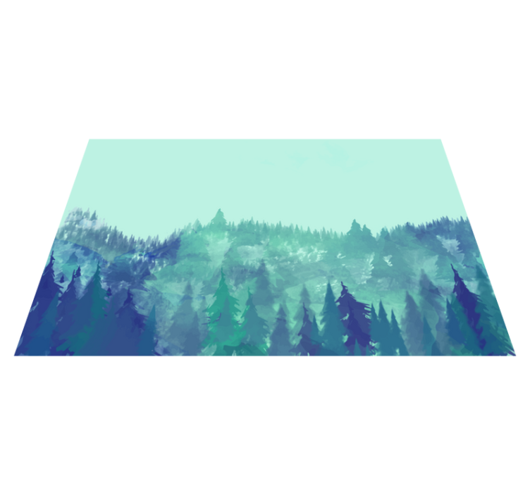 Bujni zeleni gozd Naravne vinilnea preproga - TenStickers