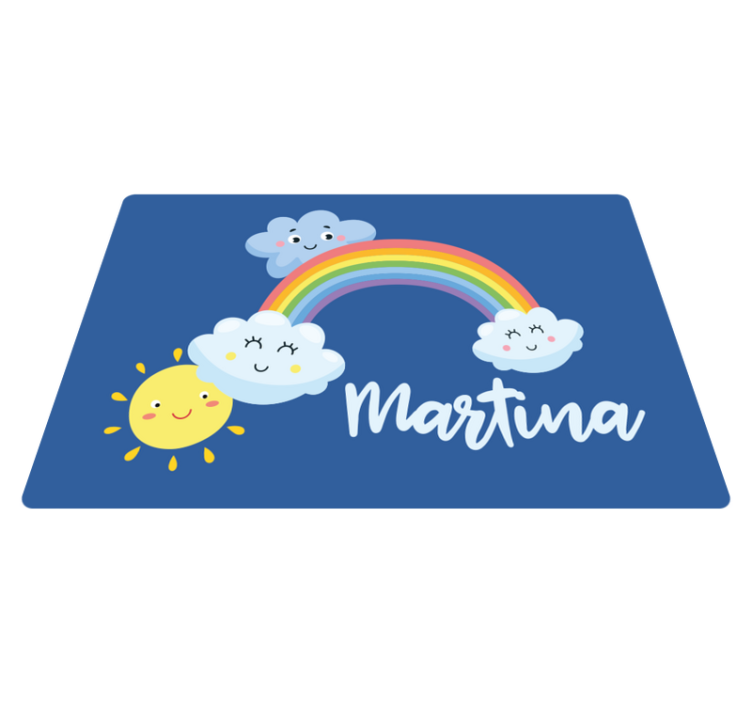 Mavrica in oblaki personalizirana podloga - TenStickers
