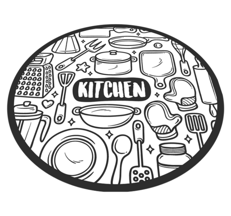 Grafika bistvenih elementov Okrogla vinilna preproga - TenStickers