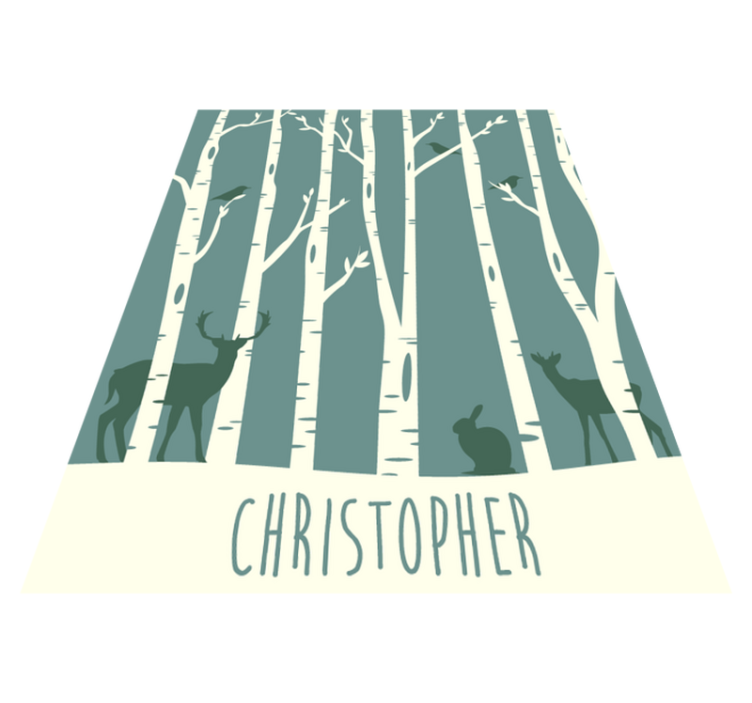 Tema gozdnih prijateljev Vinilna preproga z imeni - TenStickers