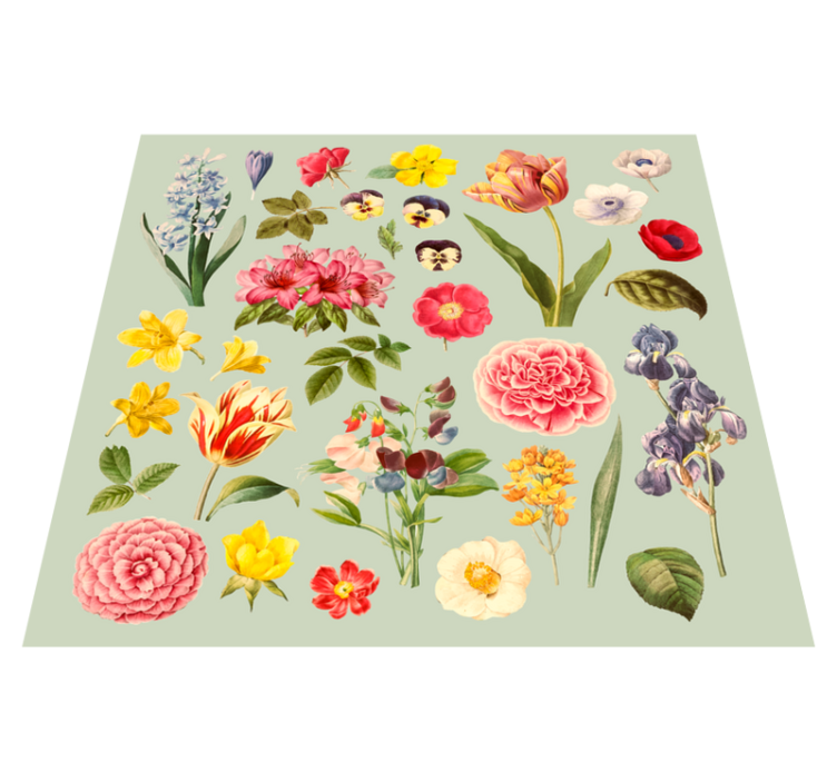 Floral botanical collection cvetlična vinilna preproga - TenStickers