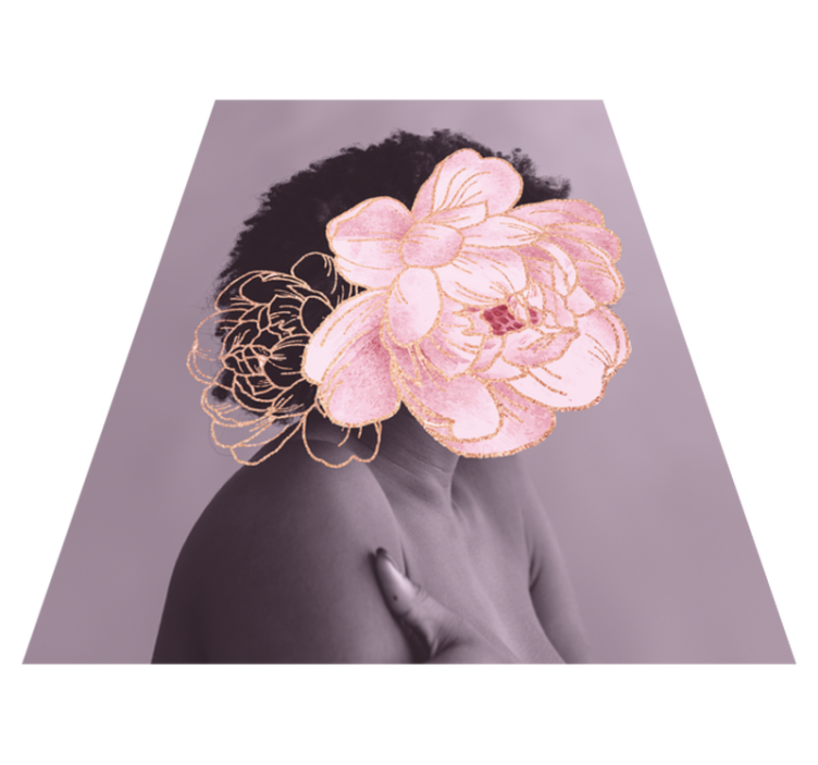 Graciozna botanična silhueta Vinilna preproga za dnevno sobo - TenStickers