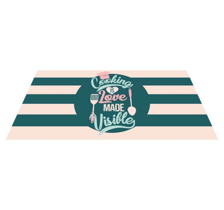 Kuhanje je ljubezen vidna kuhinjska tla - TenStickers