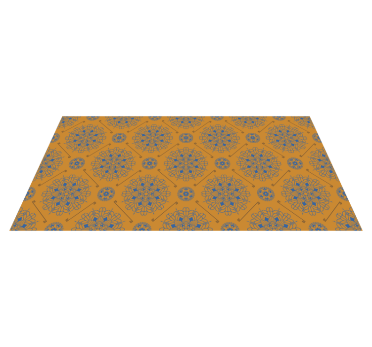 Graceful orange style vinilna preproga mandala - TenStickers
