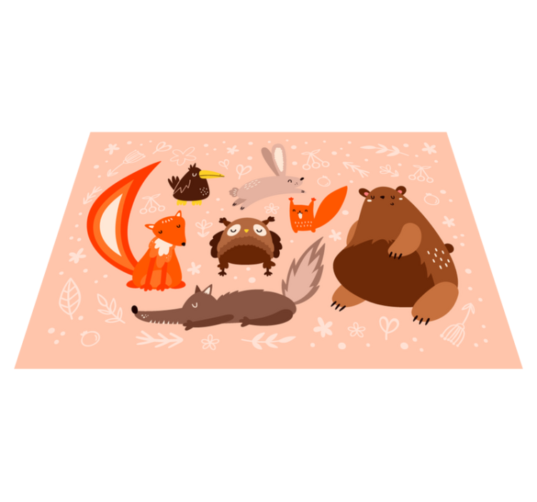 čudoviti živalski spremljevalci Vinilna preproga za dojenčke - TenStickers