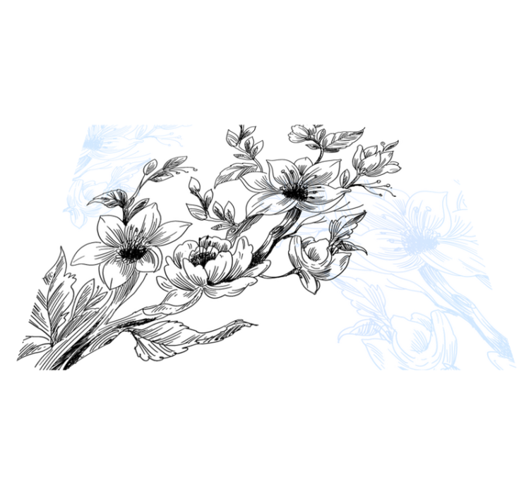 Koncept azurnega cveta cvetlična vinilna preproga - TenStickers