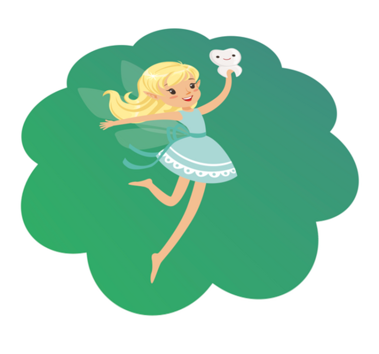 Zobna vila z zobmi nasmejani otroci vinil preproga - TenStickers