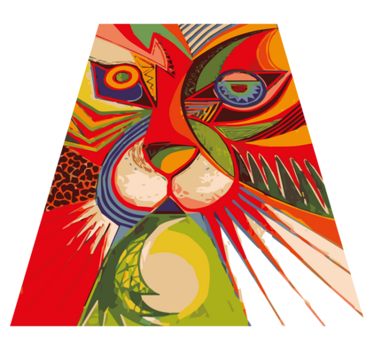 Colorful cat face tepih z živalskim potiskom - TenStickers