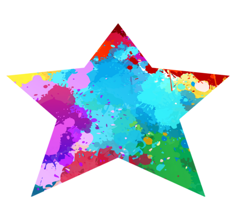 Star with colorful strokes vinilne preproge v vzorcih - TenStickers