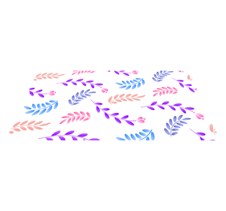 Botanični listni element cvetlična vinilna preproga - TenStickers