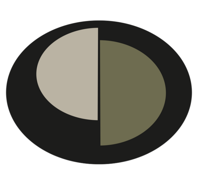 Two-tone oval minimalistična vinilna preproga - TenStickers