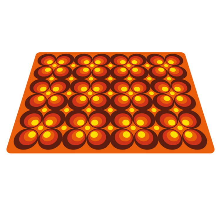 Vintage preproga iz 70-ih pop rumenih krogov - TenStickers