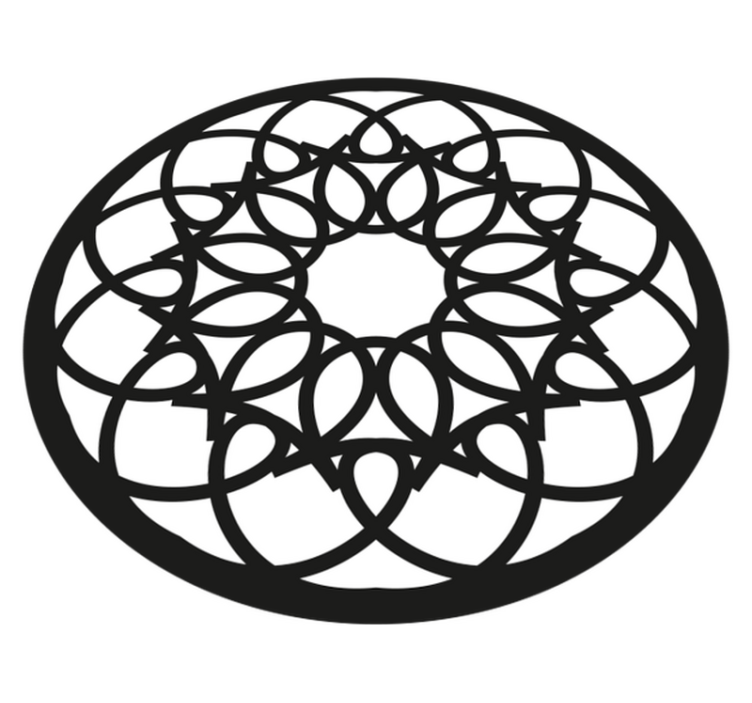 Zapleten črn vzorec Vinilna preproga mandala - TenStickers