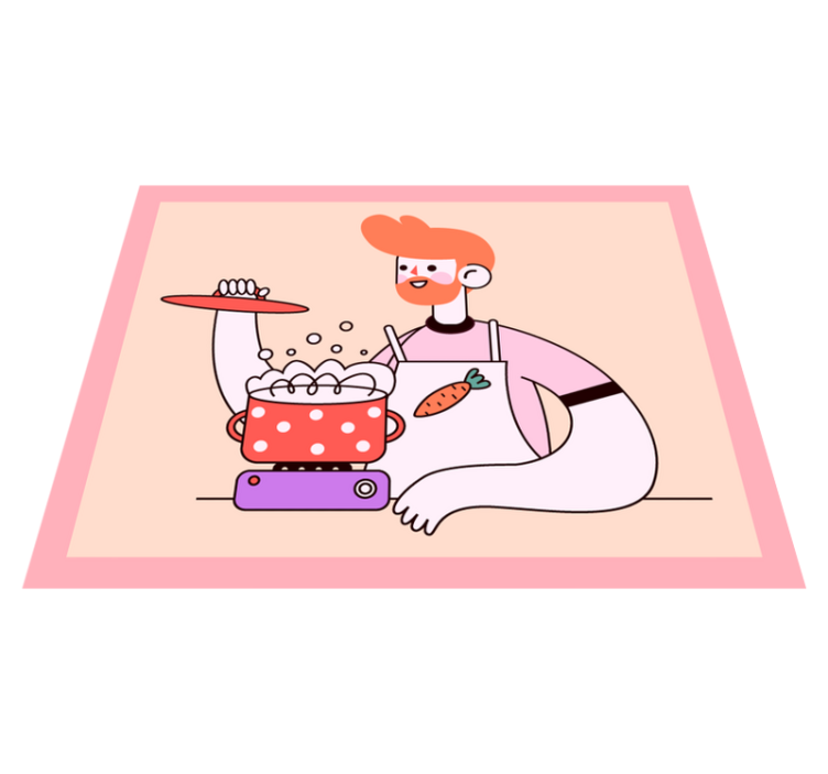 Kuhinjski človek, ki kuha kuhinjske talne ploščice - TenStickers