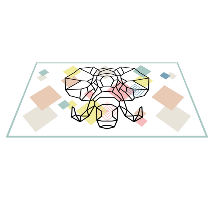 Origami slonova glava sodobne vinilne preproge - TenStickers