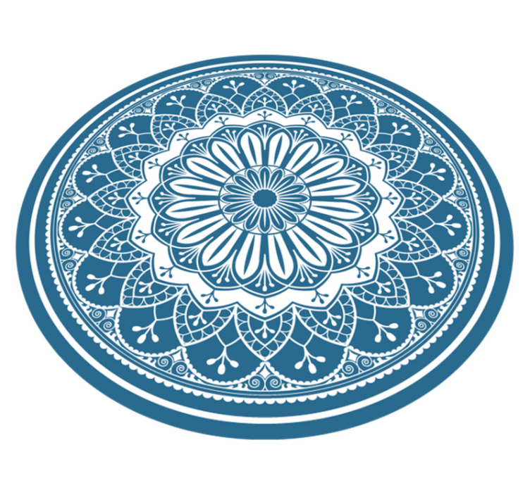 Velika mandala na modri vinilni preprogi mandala - TenStickers