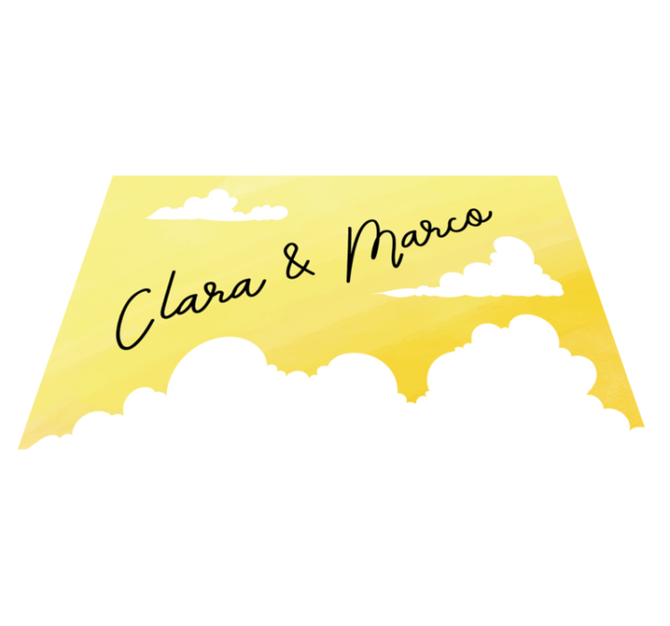 Oblačen dizajn za par Vinilna preproga z imeni - TenStickers