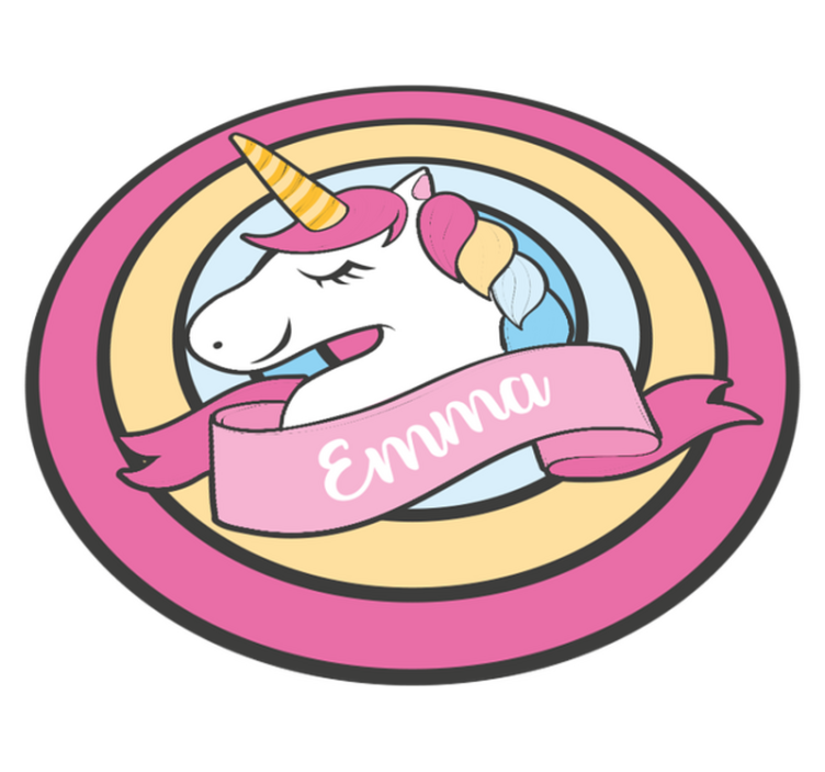 Unicorn name in badge vinilne preproge z vzorci - TenStickers