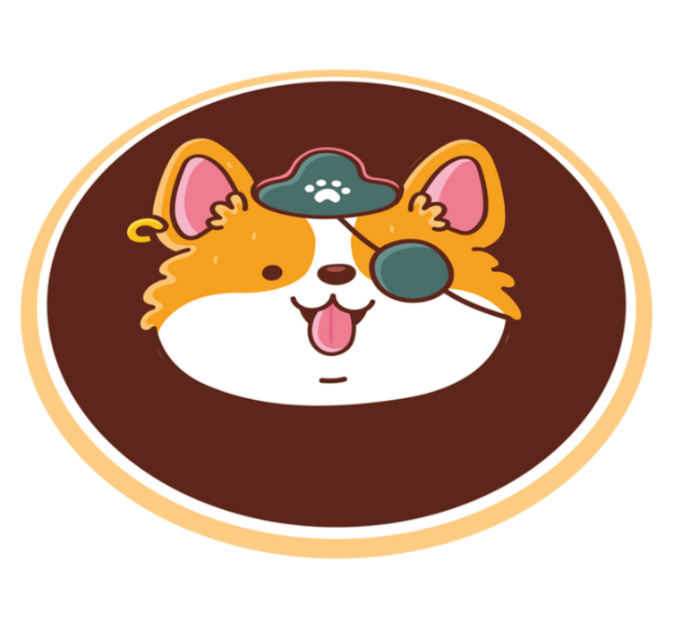 Emblem kapitana corgi sodobne vinilne preproge - TenStickers