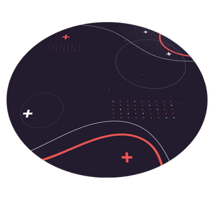 Abstraktni ukrivljeni vzorci sodobne vinilne preproge - TenStickers