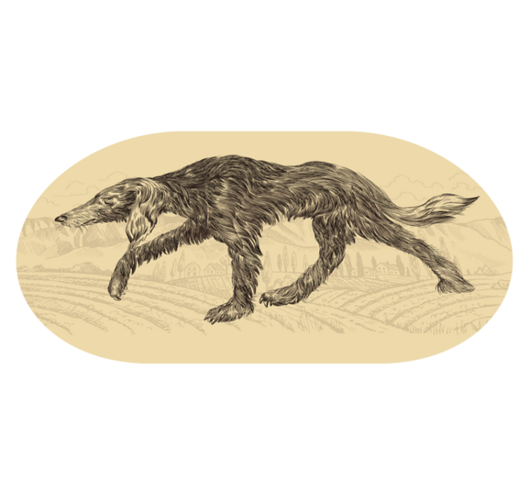 Elegantna pasja silhueta Tepih z živalskim potiskom - TenStickers