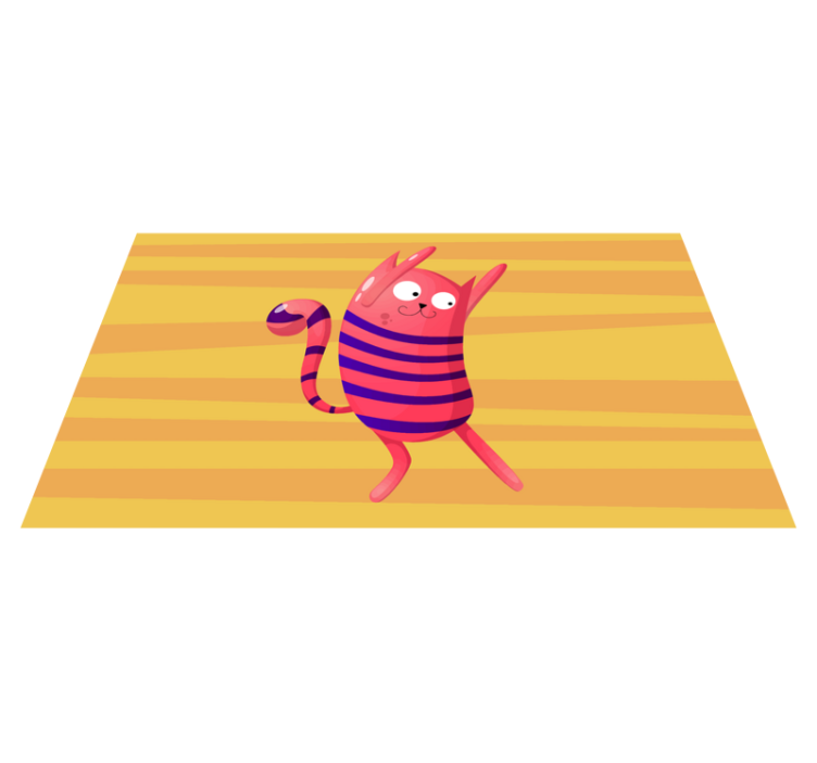 Vijolična črtasta preproga za mačke v spalnici - TenStickers